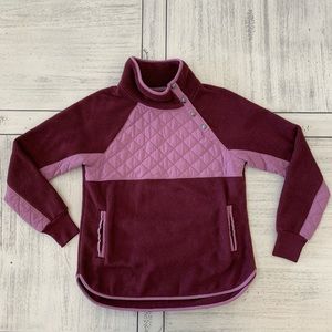 ABERCROMBIE Asymmetrical Snap Fleece Pullover